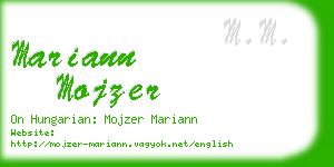 mariann mojzer business card